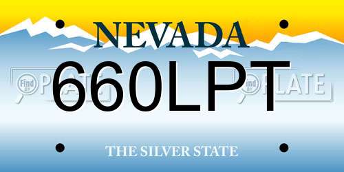 660LPT Nevada License Plate