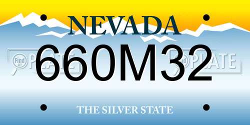 660M32 Nevada License Plate