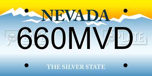 660MVD Nevada License Plate