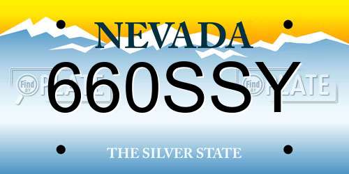 660SSY Nevada License Plate