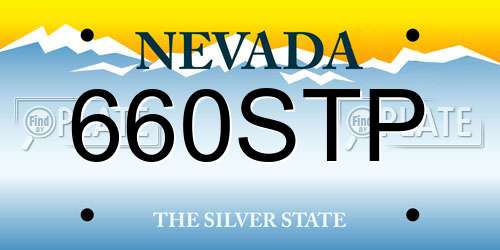 660STP Nevada License Plate