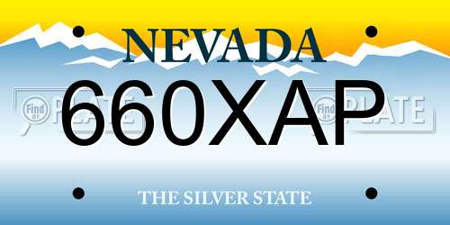 660XAP Nevada License Plate