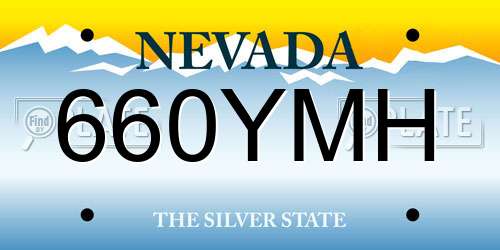 660YMH Nevada License Plate