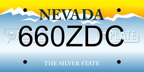 660ZDC Nevada License Plate