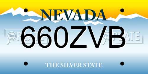 660ZVB Nevada License Plate