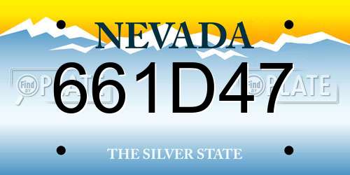 661D47 Nevada License Plate