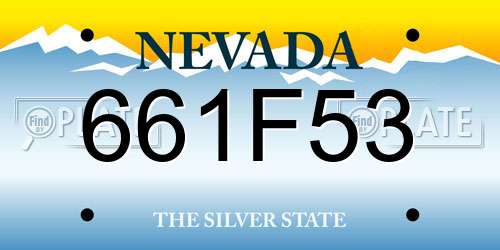661F53 Nevada License Plate