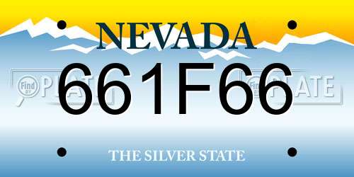 661F66 Nevada License Plate