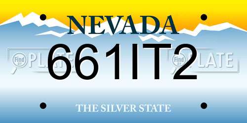 661IT2 Nevada License Plate
