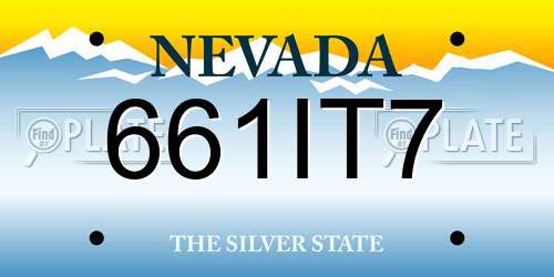 661IT7 Nevada License Plate