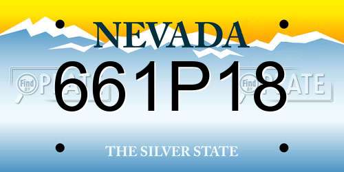 661P18 Nevada License Plate
