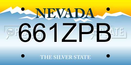 661ZPB Nevada License Plate