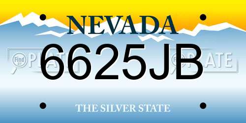 6625JB Nevada License Plate