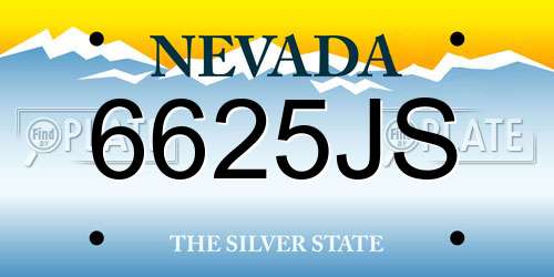 6625JS Nevada License Plate