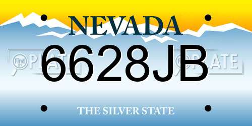 6628JB Nevada License Plate