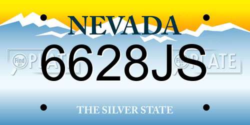 6628JS Nevada License Plate