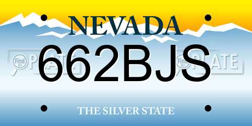 662BJS Nevada License Plate