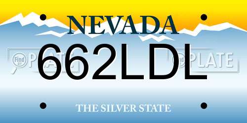 662LDL Nevada License Plate
