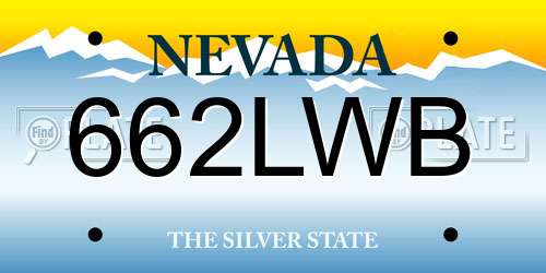 662LWB Nevada License Plate