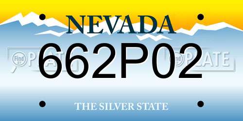 662P02 Nevada License Plate