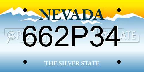 662P34 Nevada License Plate