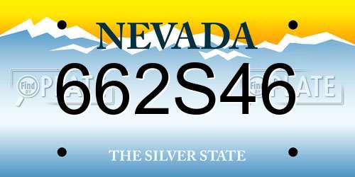 662S46 Nevada License Plate