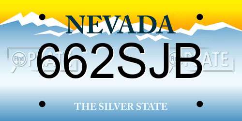 662SJB Nevada License Plate