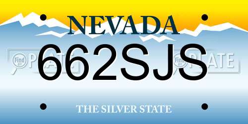 662SJS Nevada License Plate