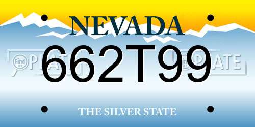 662T99 Nevada License Plate