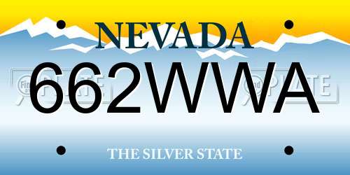 662WWA Nevada License Plate