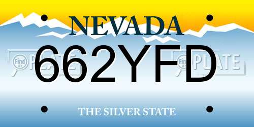 662YFD Nevada License Plate