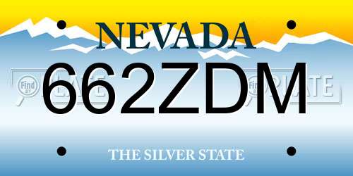 662ZDM Nevada License Plate