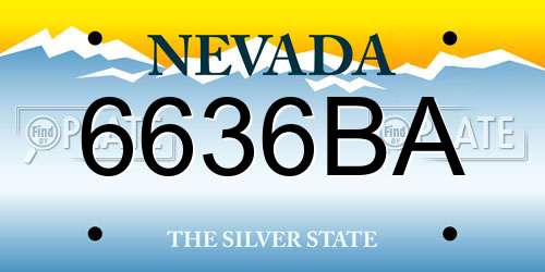 6636BA Nevada License Plate