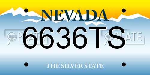 6636TS Nevada License Plate