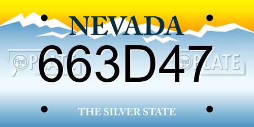 663D47 Nevada License Plate