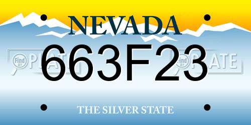 663F23 Nevada License Plate