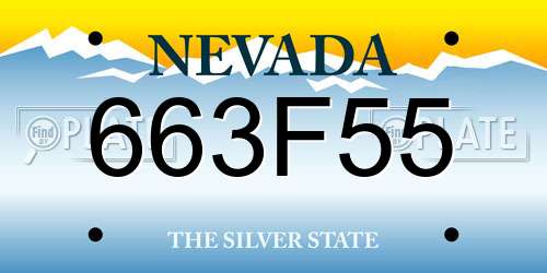 663F55 Nevada License Plate