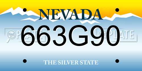 663G90 Nevada License Plate