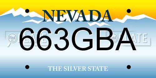 663GBA Nevada License Plate