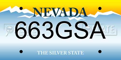 663GSA Nevada License Plate