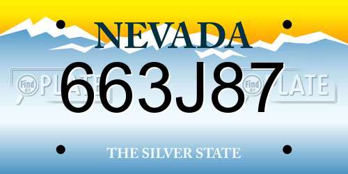 663J87 Nevada License Plate