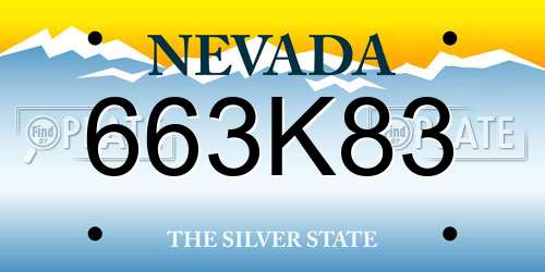 663K83 Nevada License Plate