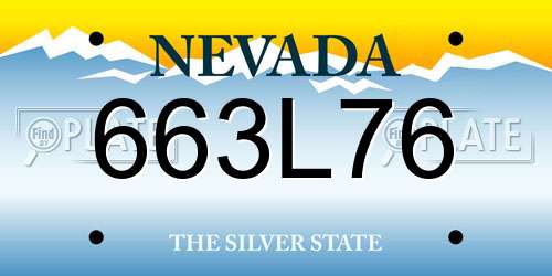 663L76 Nevada License Plate