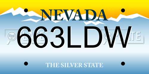 663LDW Nevada License Plate