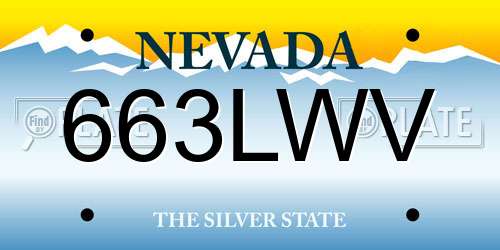 663LWV Nevada License Plate