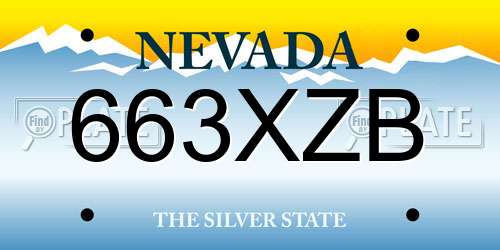 663XZB Nevada License Plate