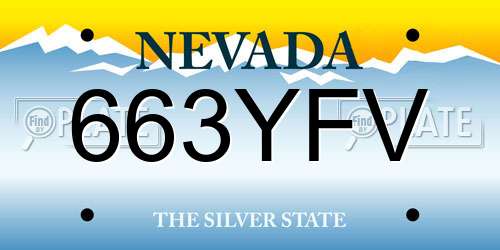 663YFV Nevada License Plate