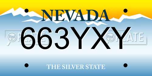 663YXY Nevada License Plate