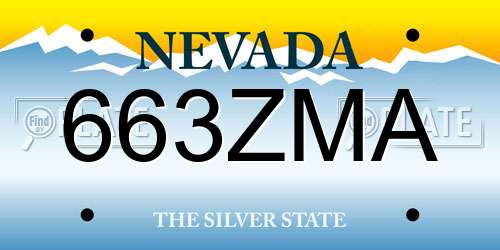 663ZMA Nevada License Plate
