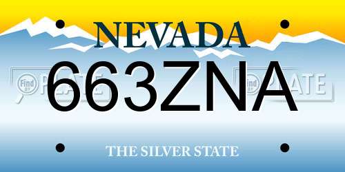 663ZNA Nevada License Plate